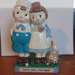 Raggedy Ann & Andy Figurine Love One Another 1972 Vintage++---------------------